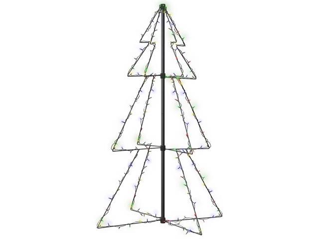 vidaXL Christmas Cone Tree Artificial Xmas Tree with LEDs Christmas Lighting