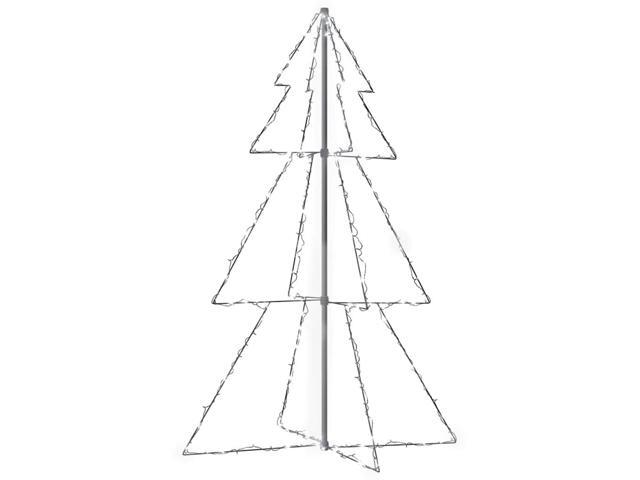 vidaXL Christmas Cone Tree Artificial Xmas Tree with LEDs Christmas Lighting