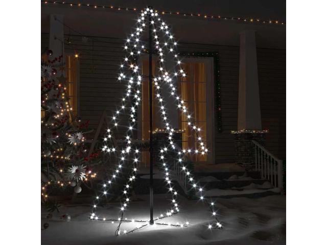 vidaXL Christmas Cone Tree Artificial Xmas Tree with LEDs Christmas Lighting