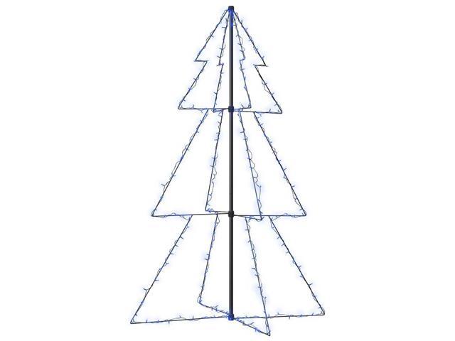 vidaXL Christmas Cone Tree Artificial Xmas Tree with LEDs Christmas Lighting