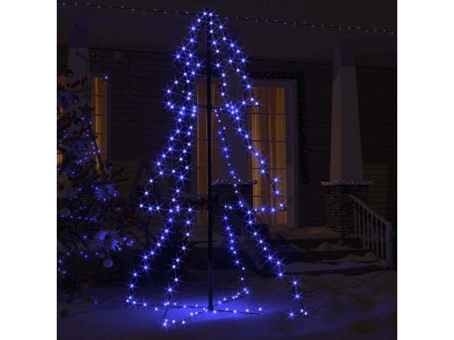 vidaXL Christmas Cone Tree Artificial Xmas Tree with LEDs Christmas Lighting