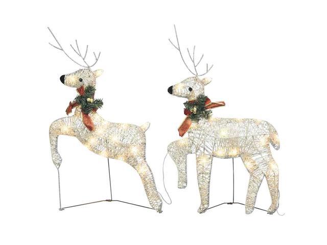 vidaXL Christmas Reindeers 2 Pcs Christmas Lighting Display with 40 LEDs Gold