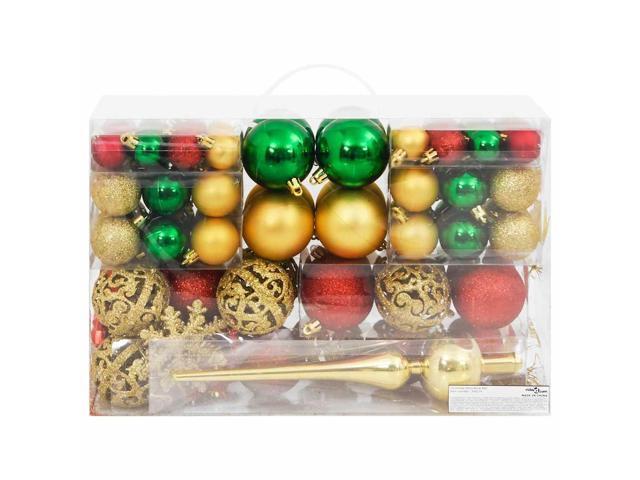 vidaXL Christmas Decoration Bauble Set 112 Piece Red / Green / Gold Polystyrene