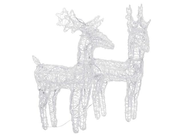 vidaXL Christmas Reindeers 2 Pcs Light Display with 80 LEDs Multicolor Acrylic