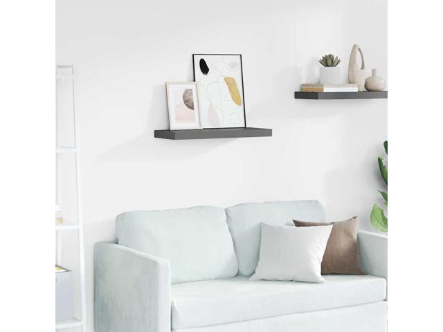 vidaXL Wall Shelf Floating Shelf Display Shelf Wall Mounted High Gloss Gray