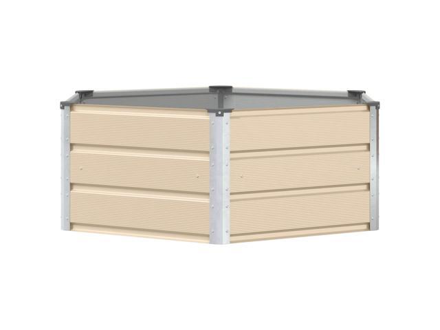 vidaXL Planter Ivory 50.79 x 50.79 x 17.72 in Steel