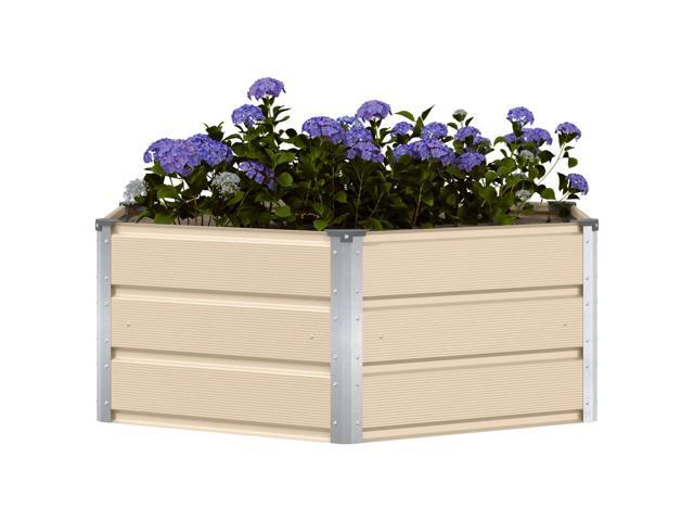 vidaXL Planter Ivory 50.79 x 50.79 x 17.72 in Steel