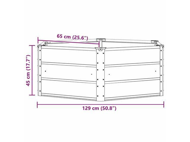vidaXL Planter Ivory 50.79 x 50.79 x 17.72 in Steel