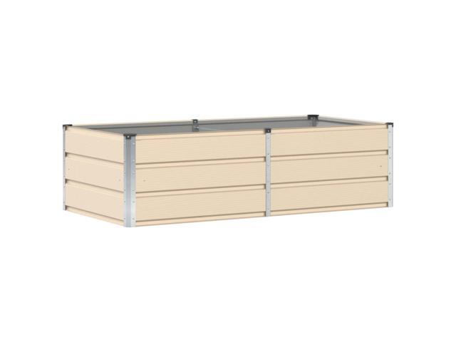 vidaXL Planter Ivory 62.99 x 31.50 x 17.72 in Steel