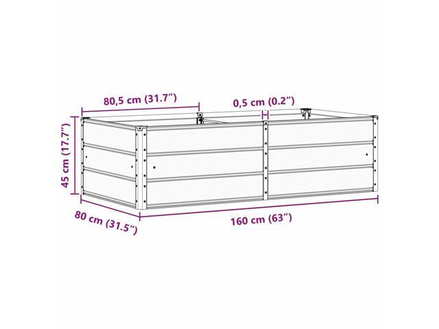 vidaXL Planter Ivory 62.99 x 31.50 x 17.72 in Steel