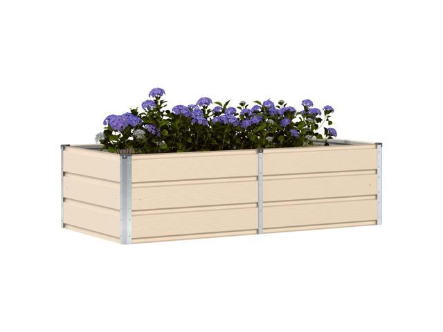 vidaXL Planter Ivory 62.99 x 31.50 x 17.72 in Steel