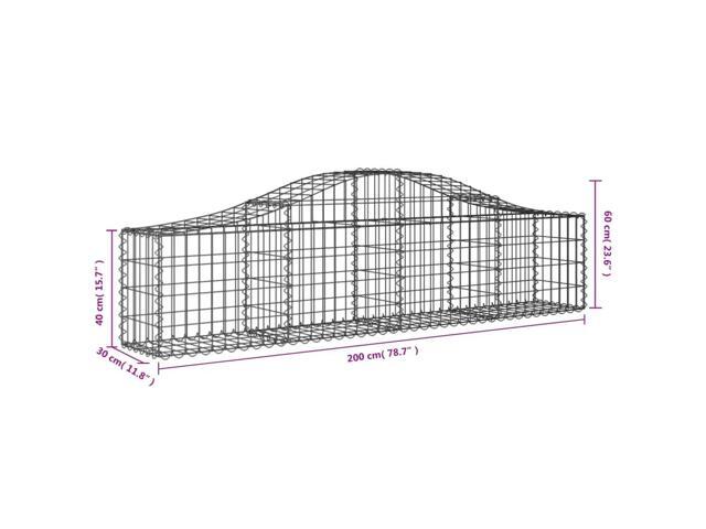 vidaXL Gabion Basket 6 Pcs Outdoor Garden Arched Gabion Basket Galvanized Iron