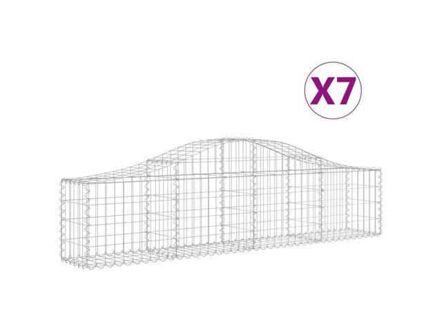vidaXL Gabion Basket 7 Pcs Outdoor Garden Arched Gabion Basket Galvanized Iron
