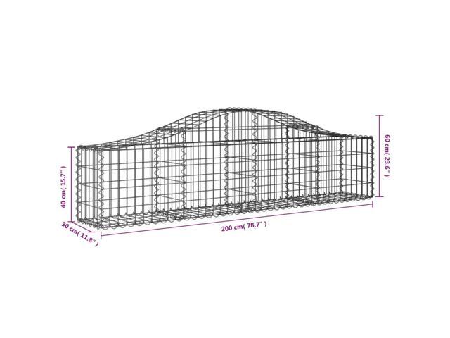 vidaXL Gabion Basket 7 Pcs Outdoor Garden Arched Gabion Basket Galvanized Iron