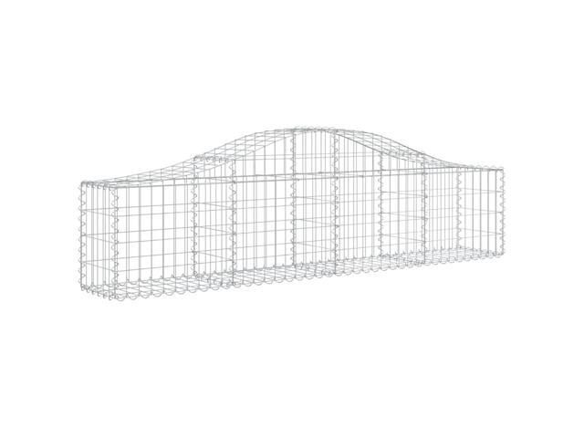 vidaXL Gabion Basket 8 Pcs Outdoor Garden Arched Gabion Basket Galvanized Iron