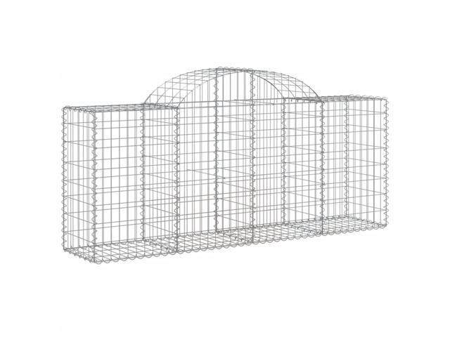 vidaXL Gabion Basket 4 Pcs Outdoor Garden Arched Gabion Basket Galvanized Iron