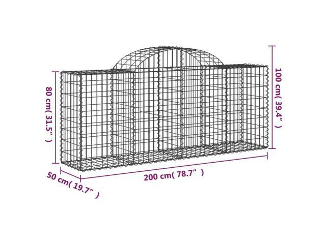 vidaXL Gabion Basket 4 Pcs Outdoor Garden Arched Gabion Basket Galvanized Iron