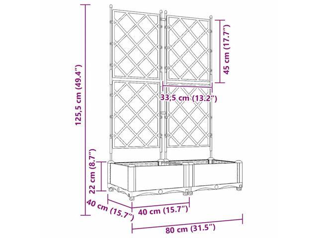 vidaXL Garden Planter 2 pcs Black 31.50 x 15.75 x 49.41 in Steel