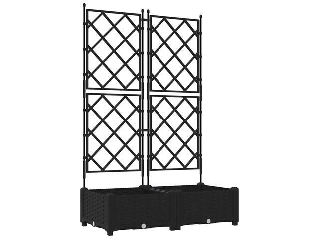 vidaXL Garden Planter 2 pcs Black 31.50 x 15.75 x 49.41 in Steel