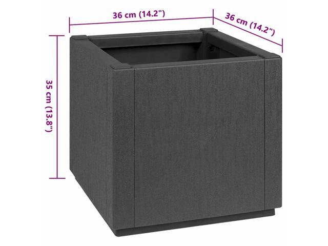 vidaXL Flower Box Dark Grey 14.17 x 14.17 x 13.78 in Plastic