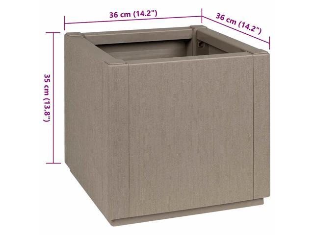 vidaXL Flower Box Light Brown 14.17 x 14.17 x 13.78 in Plastic