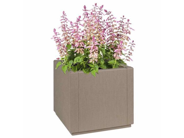 vidaXL Flower Box Light Brown 14.17 x 14.17 x 13.78 in Plastic