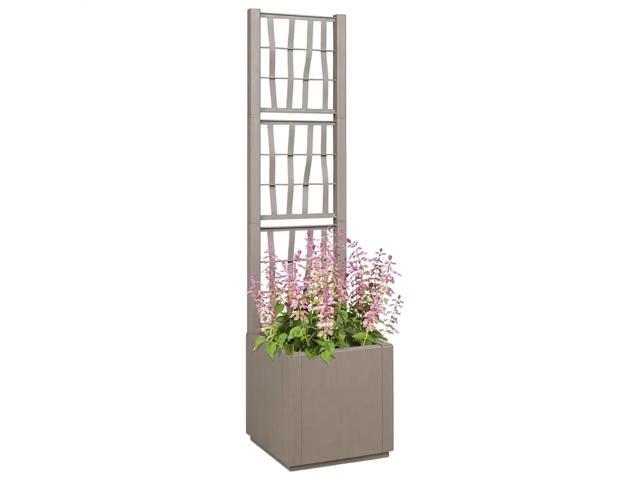 vidaXL Garden Planter Gray 36 x 36 x 140 cm Polypropylene