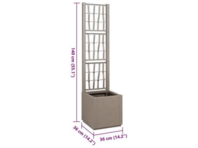 vidaXL Garden Planter Gray 36 x 36 x 140 cm Polypropylene
