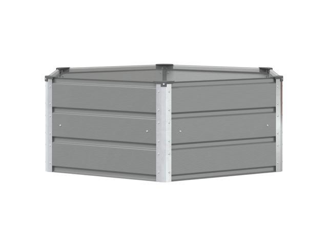 vidaXL Planter Light Grey 50.79 x 50.79 x 17.72 in Steel
