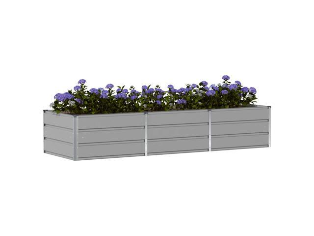 vidaXL Planter Light Grey 94.49 x 31.50 x 17.72 in Steel