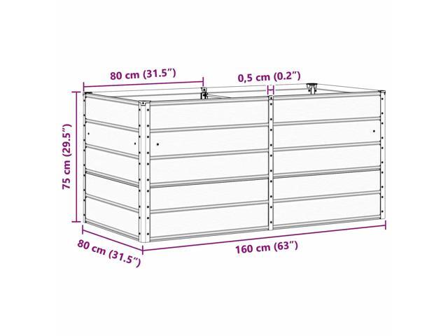 vidaXL Planter Anthracite 62.99 x 31.50 x 29.53 in Steel