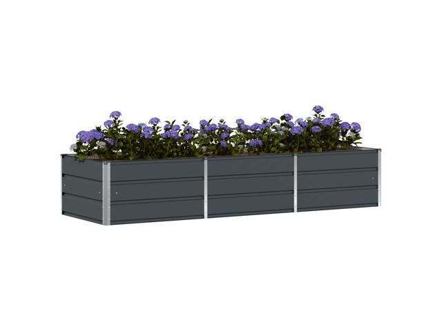 vidaXL Planter Anthracite 94.49 x 31.50 x 17.72 in Steel