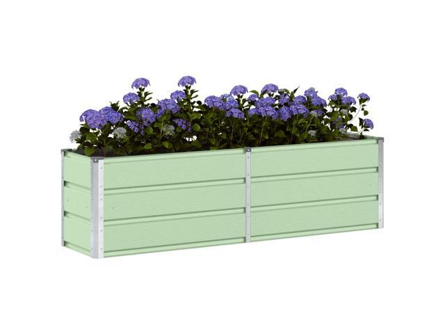 vidaXL Planter Green 62.99 x 15.75 x 17.72 in Steel