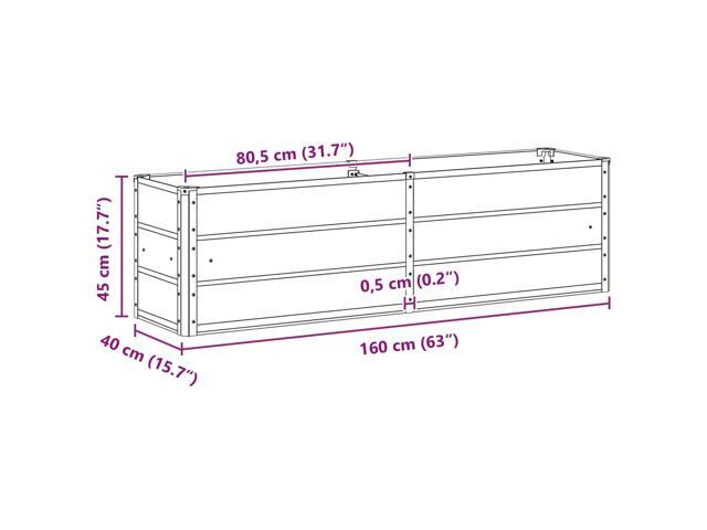vidaXL Planter Green 62.99 x 15.75 x 17.72 in Steel