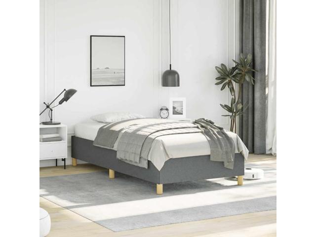 vidaXL Bed Frame Dark Gray 39.4'x79.9' Twin XL Fabric Single Bed Furniture
