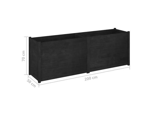 vidaXL Planter Outdoor Raised Garden Bed Flower Box Black Solid Wood Pine