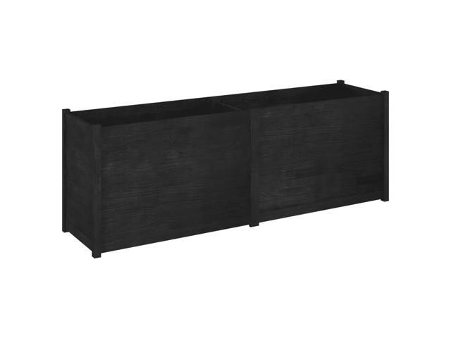 vidaXL Planter Outdoor Raised Garden Bed Flower Box Black Solid Wood Pine