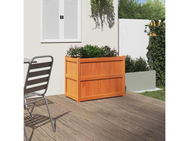 vidaXL Garden Planter Decorative Outdoor Flower Box Wax Brown Solid Wood Pine