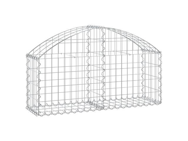 vidaXL Gabion Basket Silver Galvanized iron 39.4 x 11.8 x 15.7/23.6 in