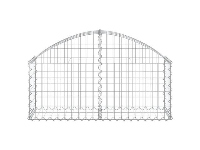 vidaXL Gabion Basket Silver Galvanized iron 39.4 x 11.8 x 15.7/23.6 in
