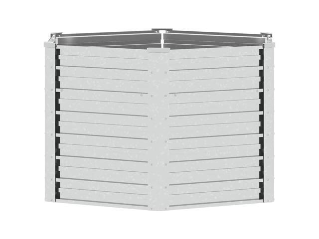 vidaXL Garden Raised Bed Silver Galvanized steel Large Durable