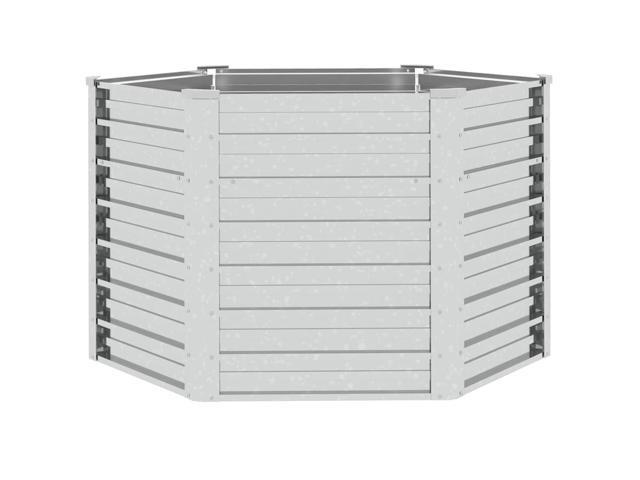 vidaXL Garden Raised Bed Silver Galvanized steel Large Durable