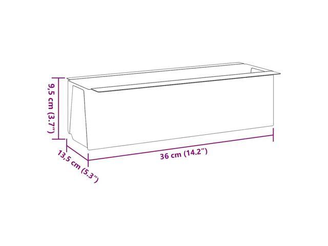 vidaXL Flower Box Set of 12 Gray Polypropylene 14.2 in x 5.3 in x 3.7 in