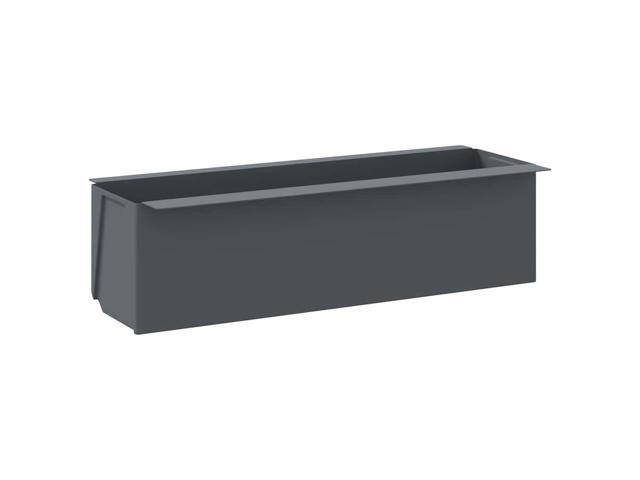 vidaXL Flower Box Set of 12 Gray Polypropylene 14.2 in x 5.3 in x 3.7 in