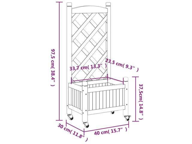 vidaXL Planter Brown Solid Wood Fir, Iron Medium Planters Planter