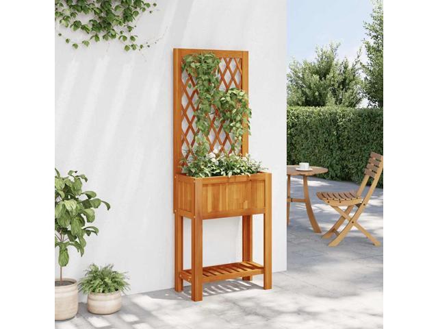 vidaXL Planter Natural Wood Solid Acacia wood Medium Planters Planter