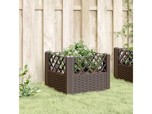 vidaXL Garden Planter Brown Polypropylene 17.1 in Modular