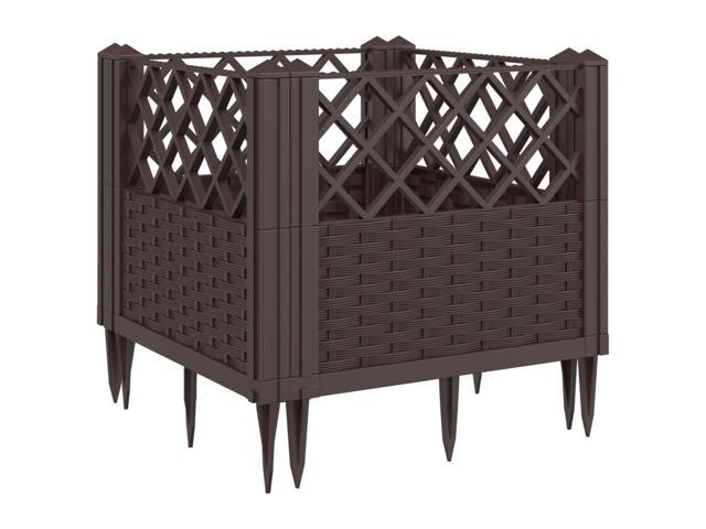 vidaXL Garden Planter Brown Polypropylene 17.1 in Modular