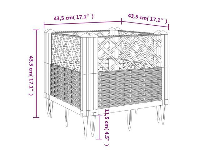 vidaXL Garden Planter Brown Polypropylene 17.1 in Modular