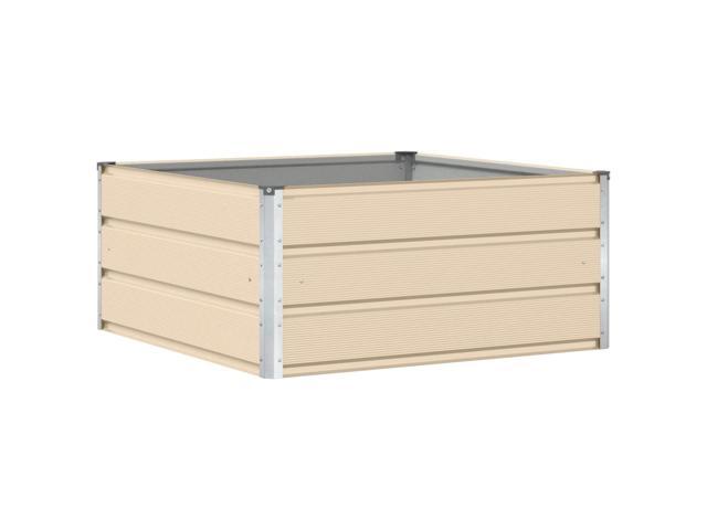 vidaXL Planter Ivory 39.37 x 39.37 x 17.72 in Steel